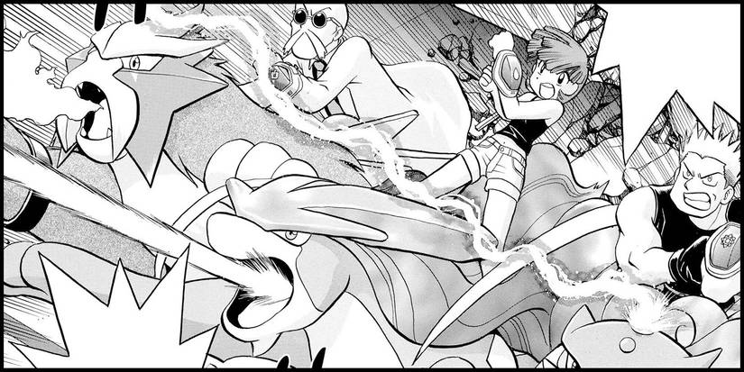 Pokemon Adventures Gold Silver And Crystal - The Three Gym Leaders Using The Three Legendary Beasts