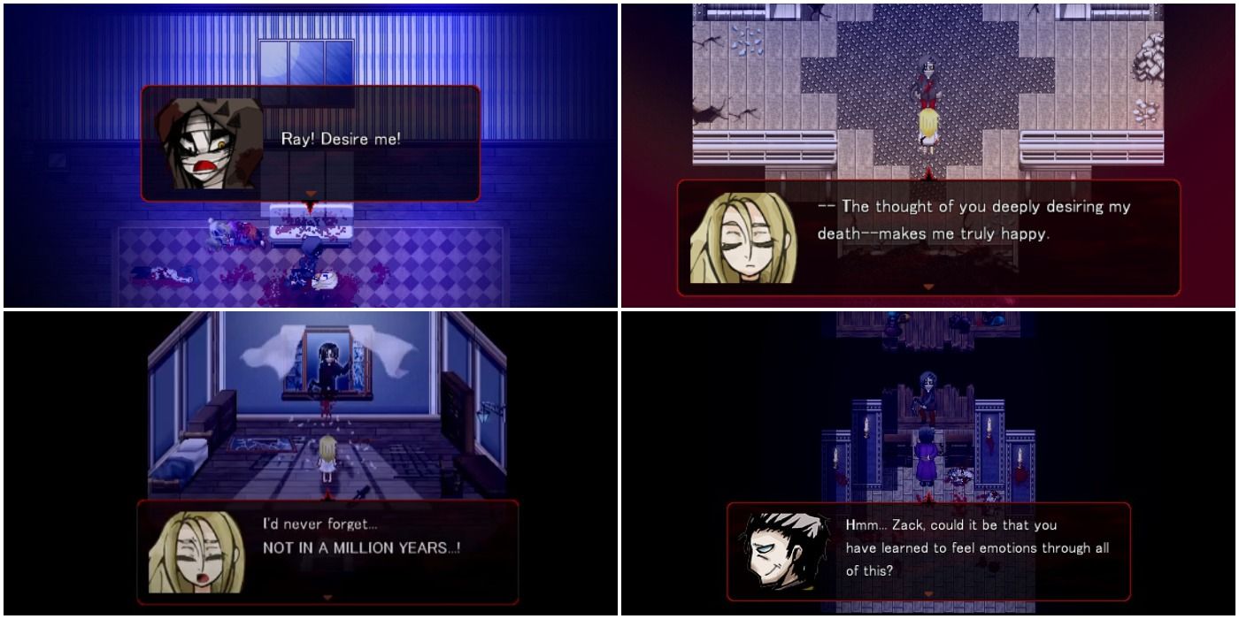 4 shots of Rachel Gardner Isaac Foster Angels of Death Game Relationship