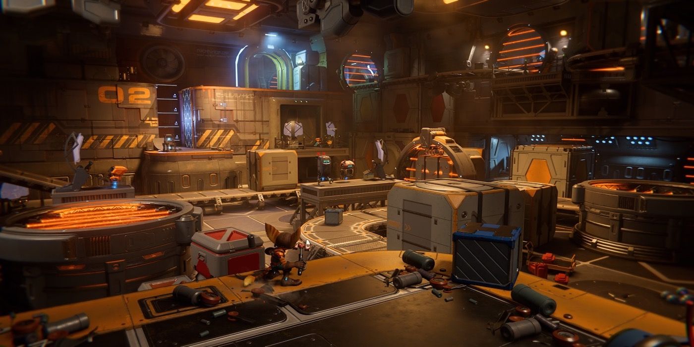 The factory from Ratchet and Clank: Rift Apart