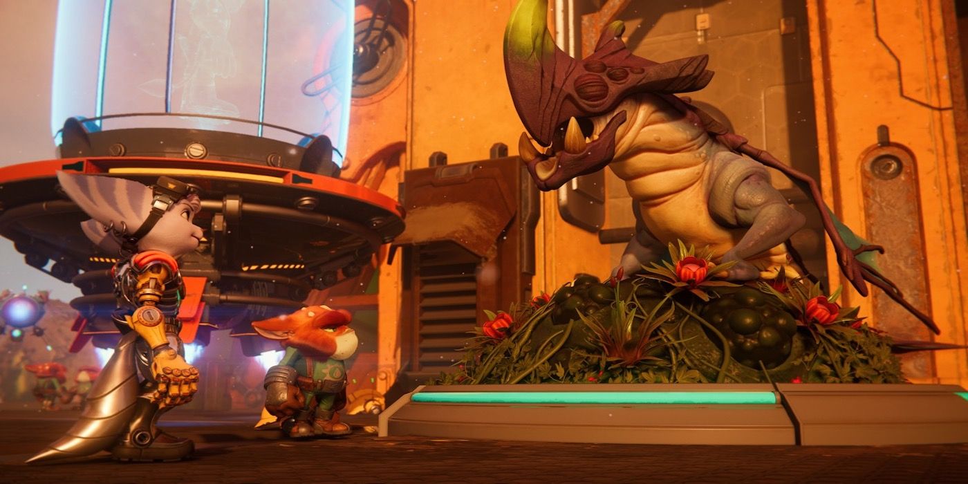 Multiple characters in-game from Ratchet and Clank: Rift Apar