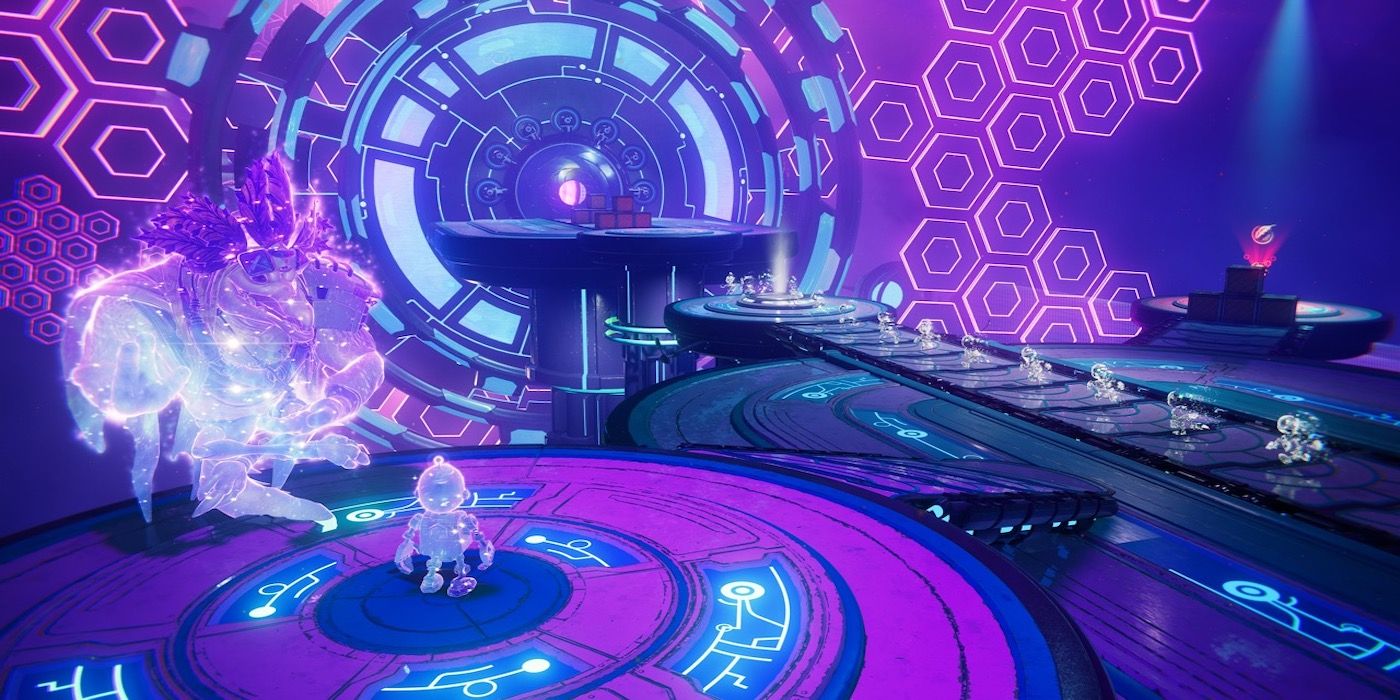 The puzzle dimension from Ratchet and Clank: Rift Apart