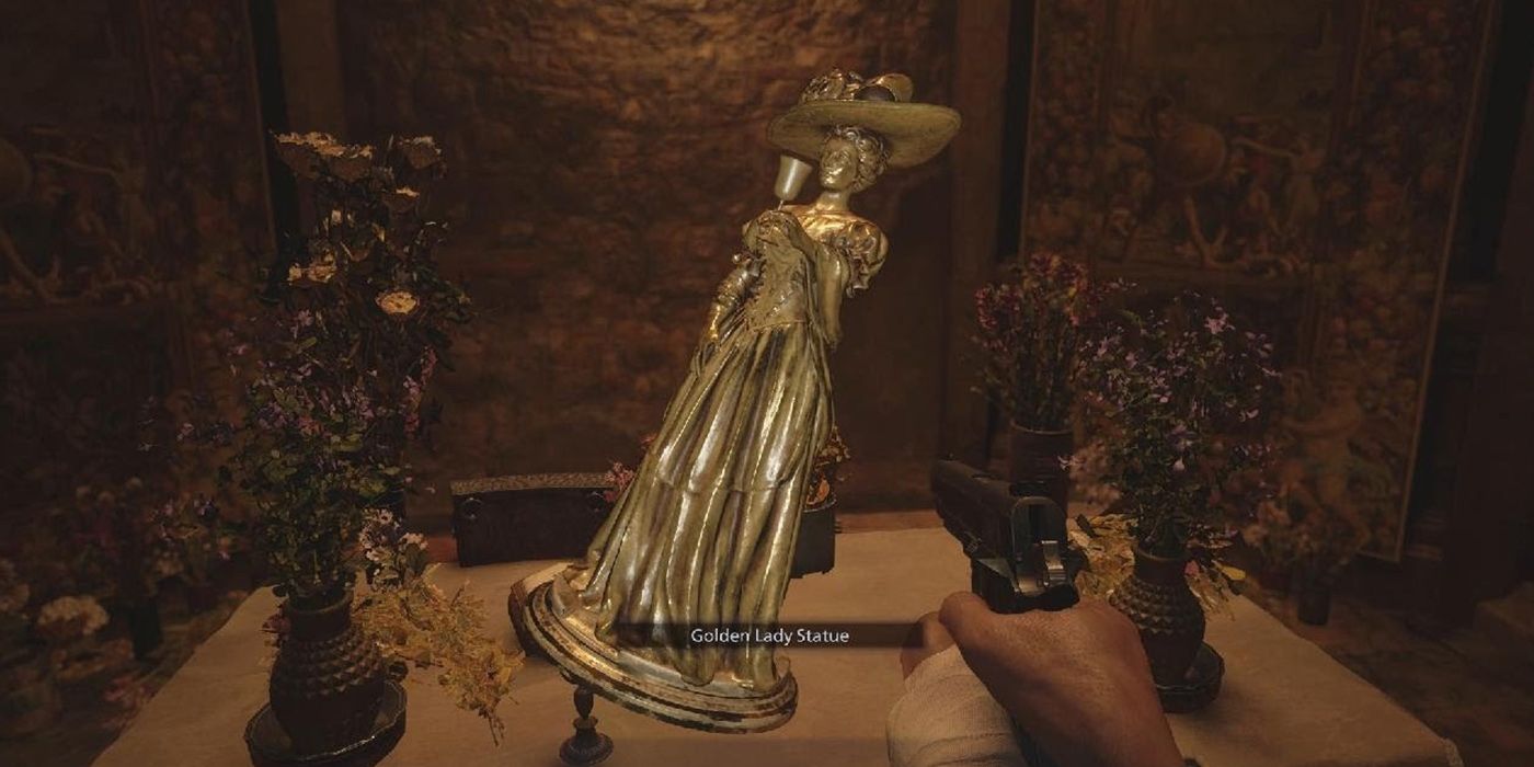 Resident Evil Village - Finding The Golden Lady Statue In The Riverbank Puzzle