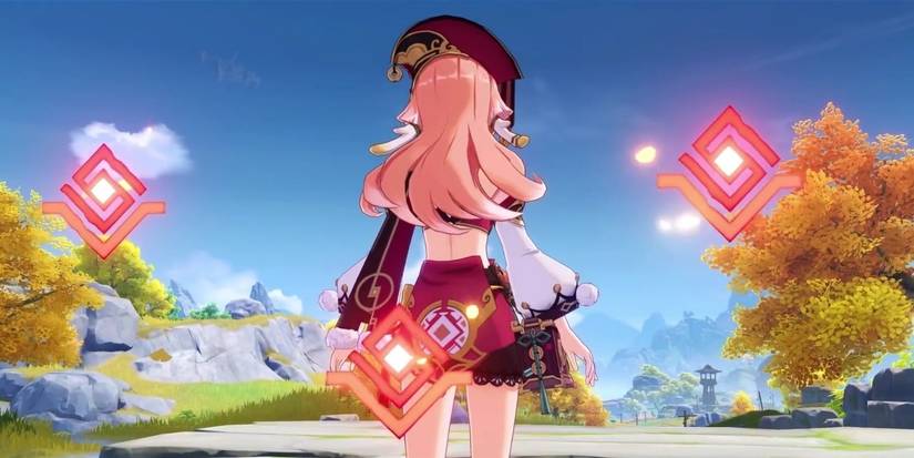 Yanfei with three Scarlet Seals