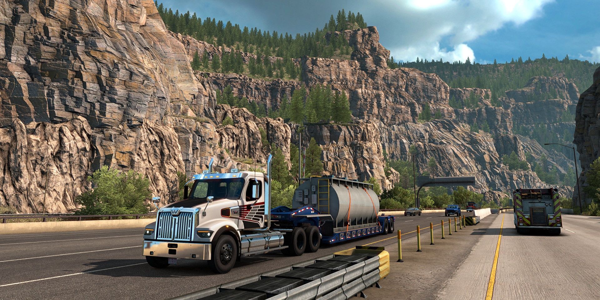 Un camión circulando por una carretera de Colorado en American Truck Simulator