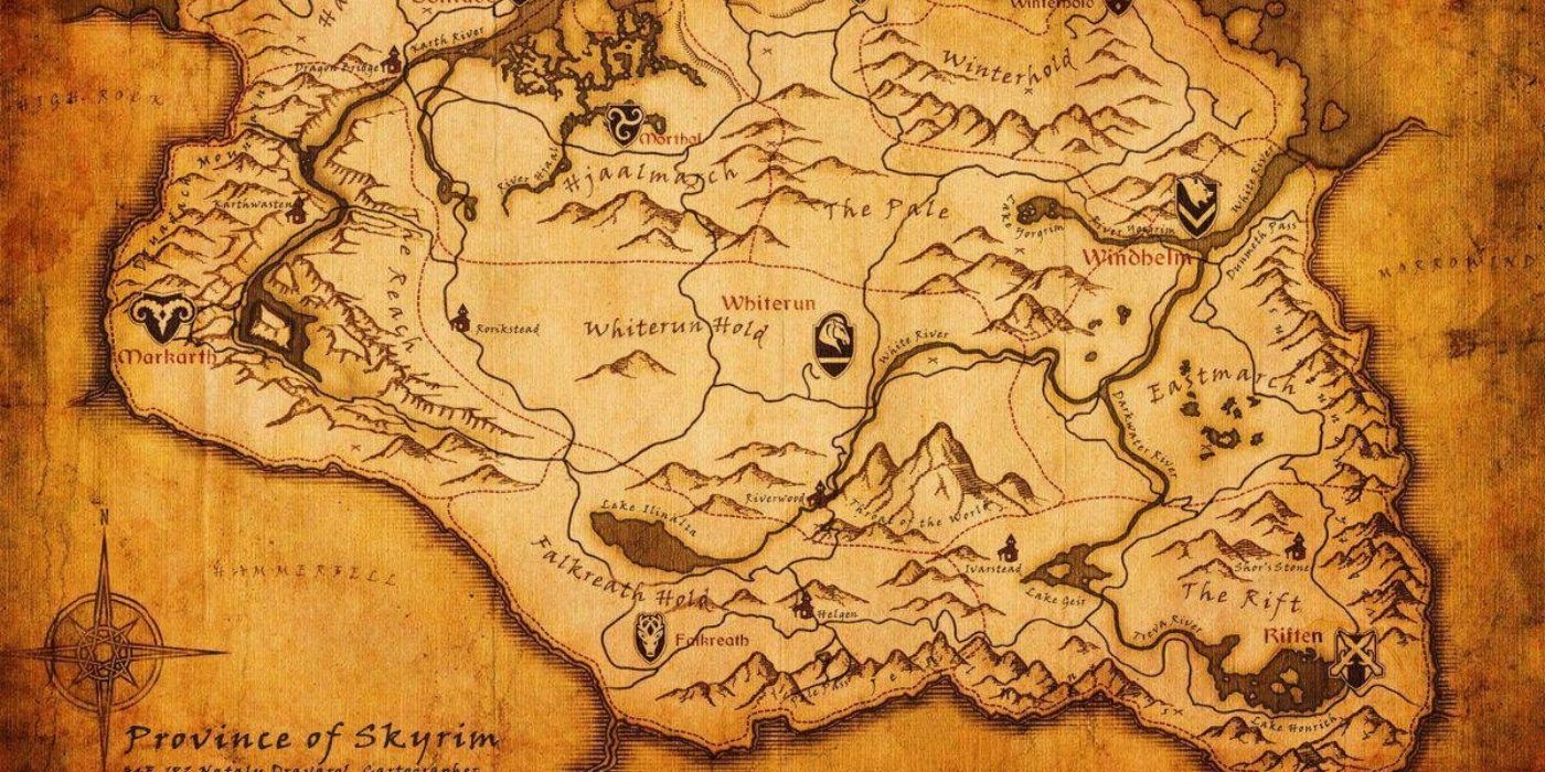 Map Of Skyrim