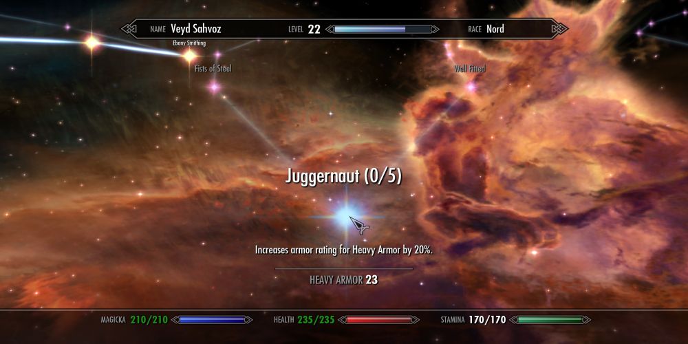Juggernaut in the Skyrim skills menu