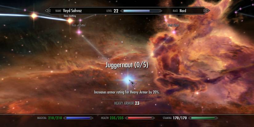 Juggernaut in the Skyrim skills menu