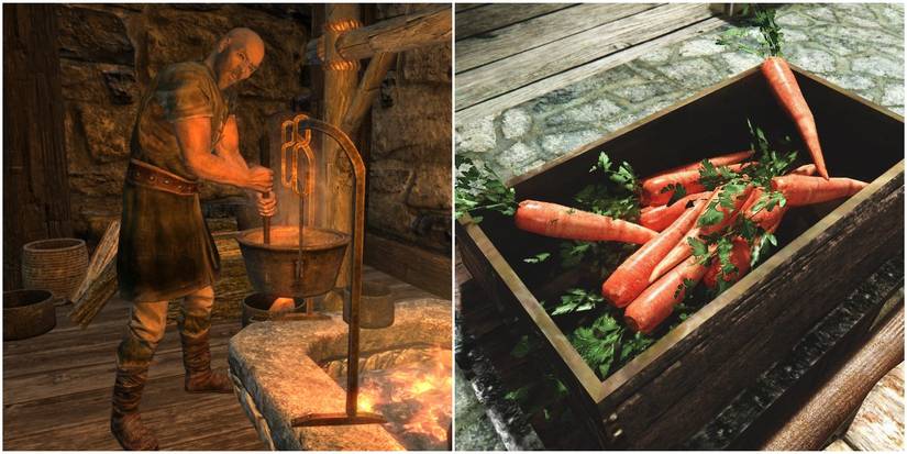 A Split Image Of Vegetable Soup Cooking