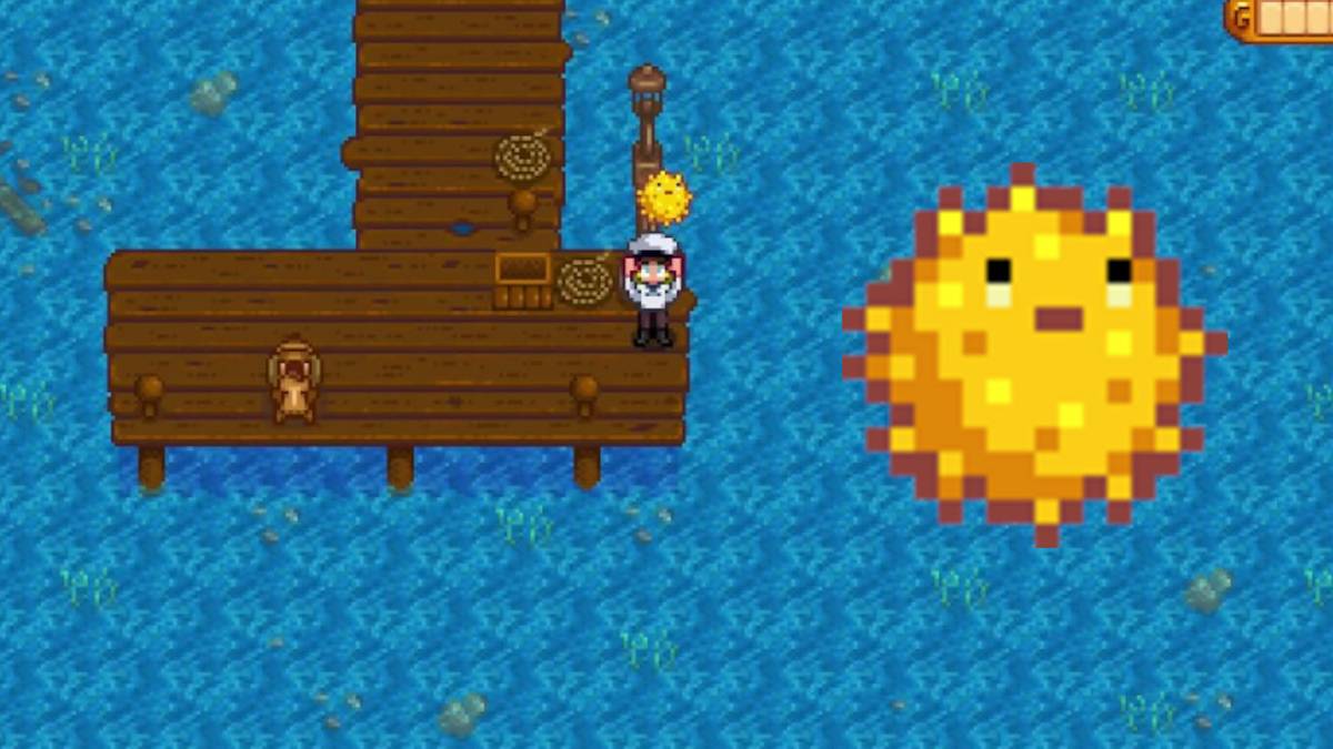 Catching pufferfish in Stardew Valley