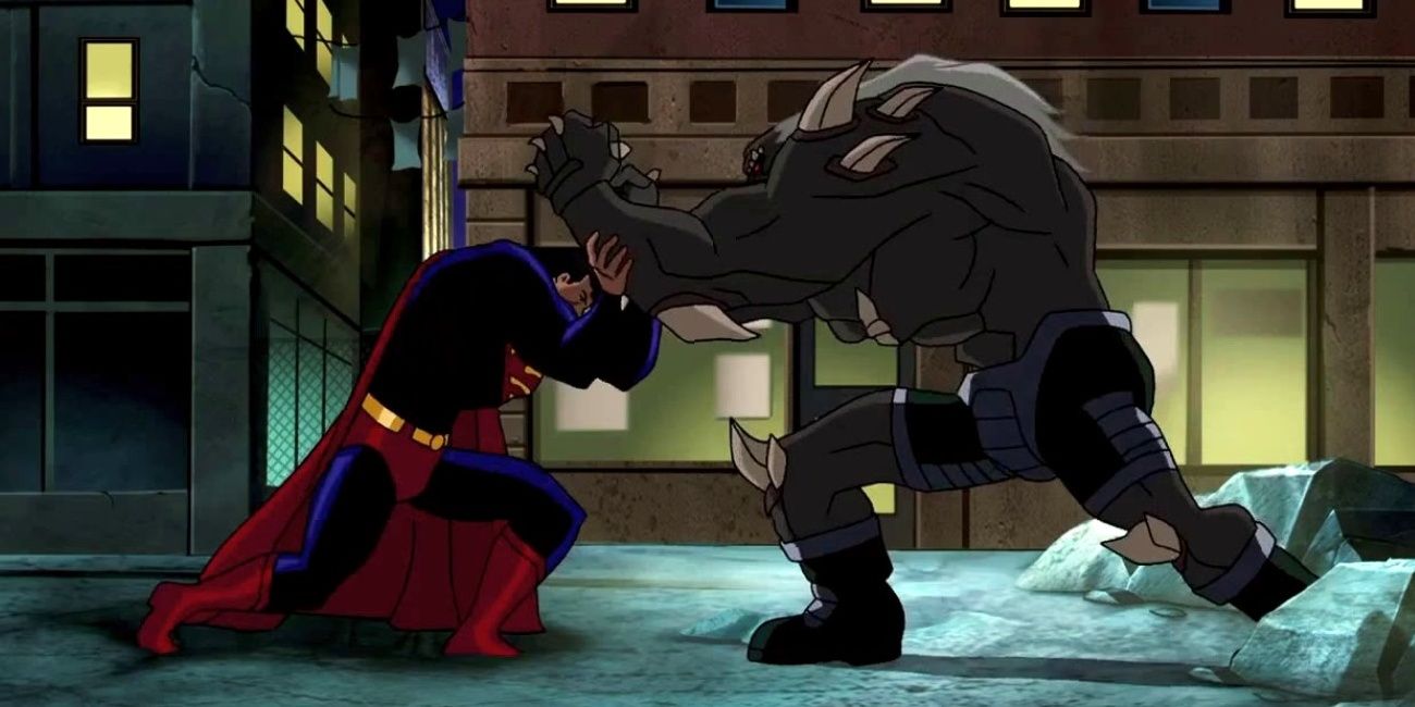 Superman battles Doomsday in Superman: Doomsday