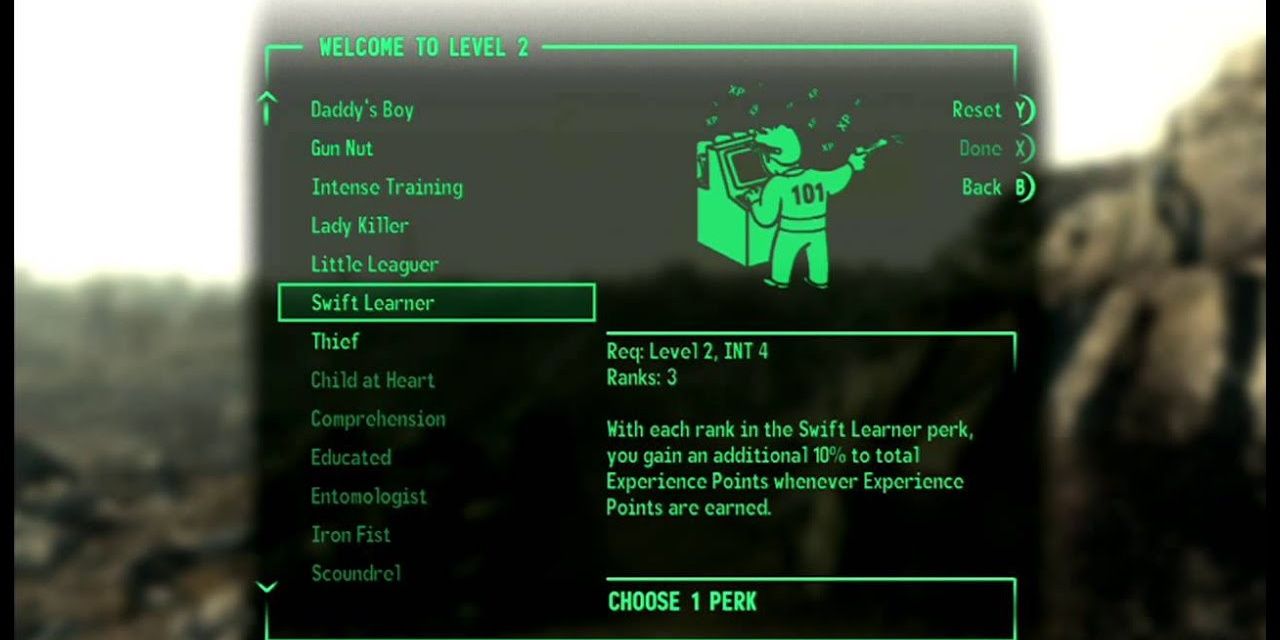 Swift Learner Perk From Fallout 3