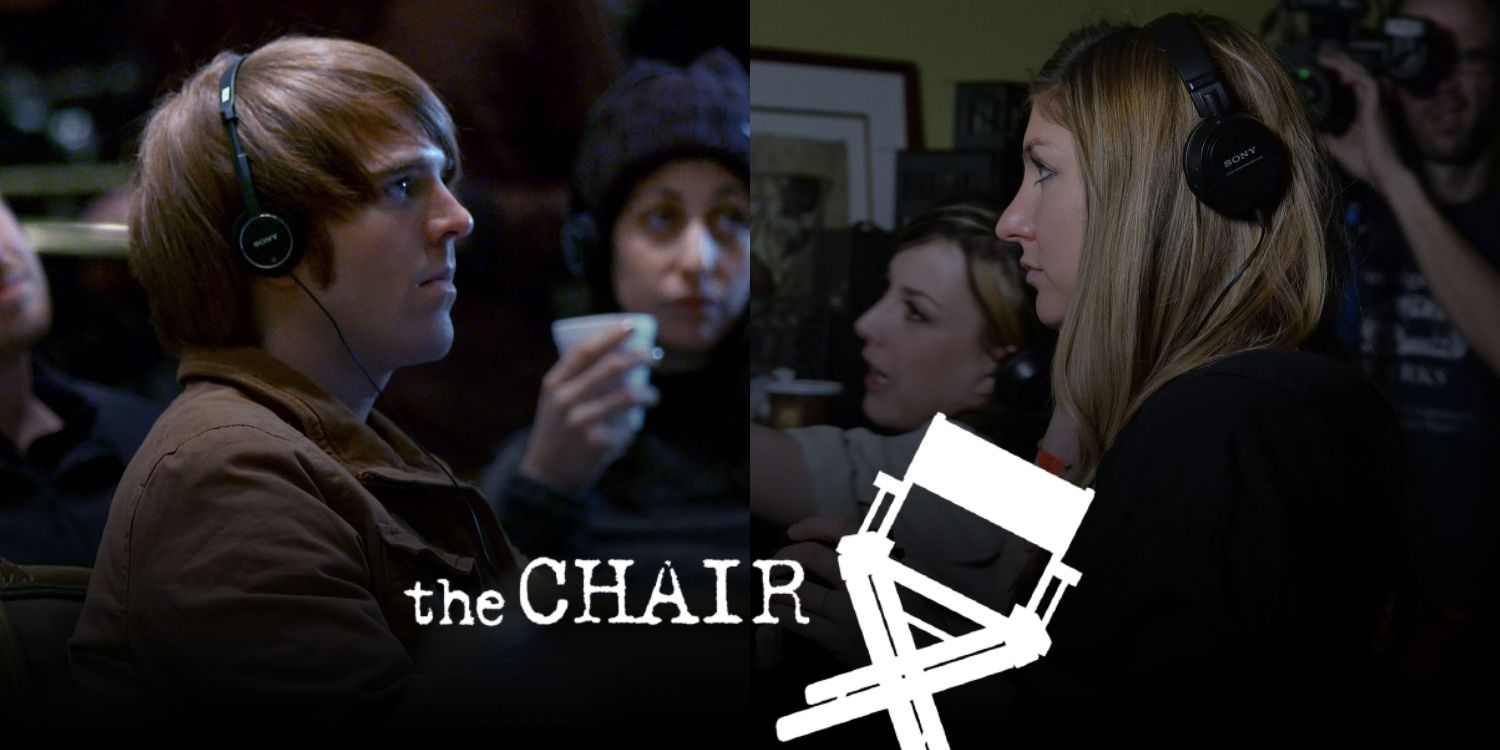 Competitors Shane Dawson and Anna Martemucci struggle to direct their films on the set of Starz's 'The Chair'