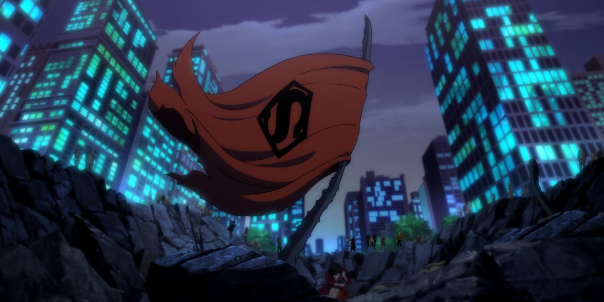 Лига справедливости собирается вокруг Лоис Лейн и умирающего Супермена в «Смерти Супермена».
