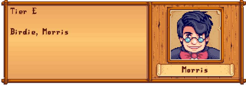 Tier E Villagers - Stardew Valley