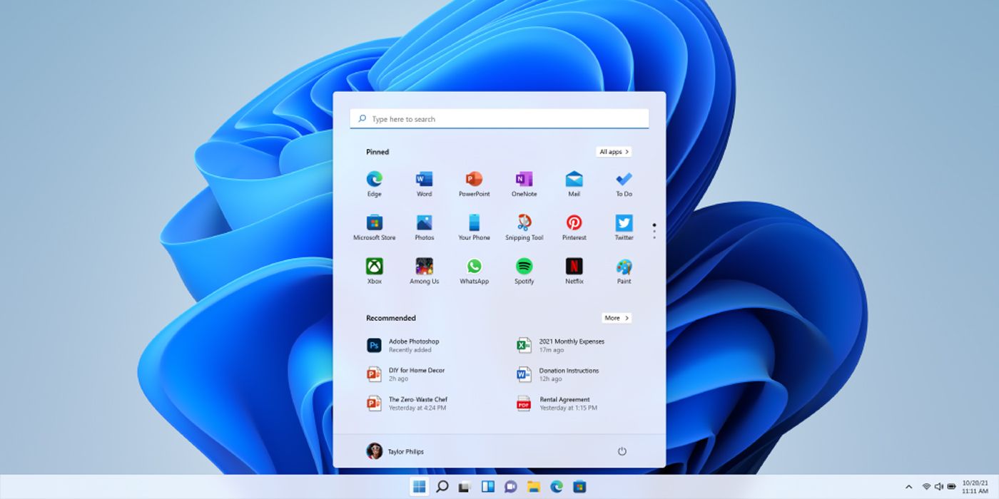 Windows 11 Start Menu Screenshot