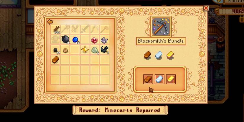 Blacksmith bundle menu.