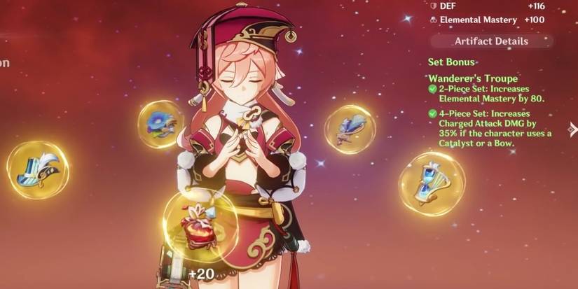 Yanfei using 4-Wanderer's Troupe