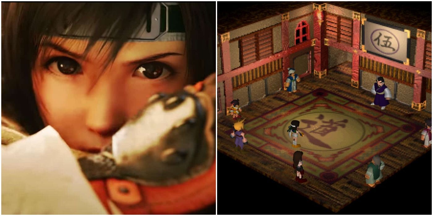 Yuffie and her father in Final Fantasy VII