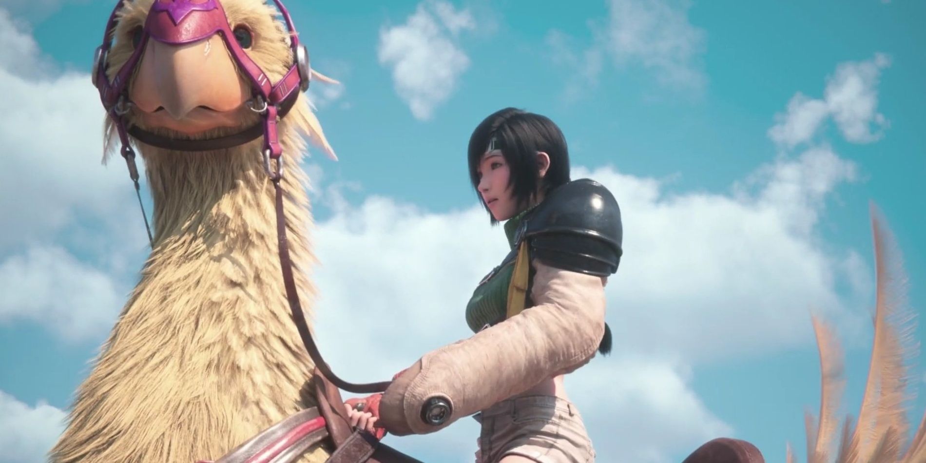 Yuffie and a chocobo in Final Fantasy VII Remake Intermission