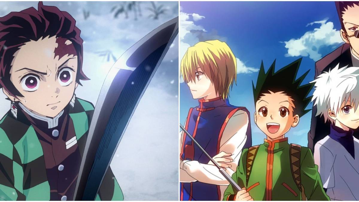 anime split image demon slayer hunter x hunter