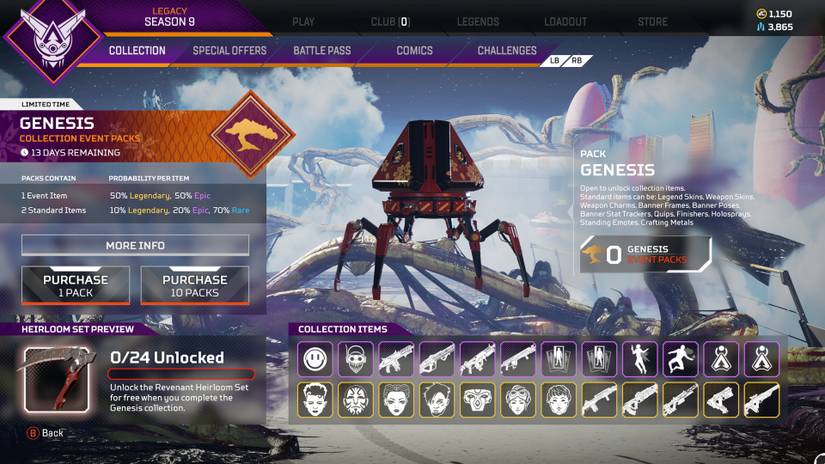 genesis collection event cosmetics and store page