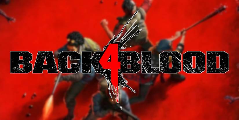 Back 4 Blood characters behind the logo.