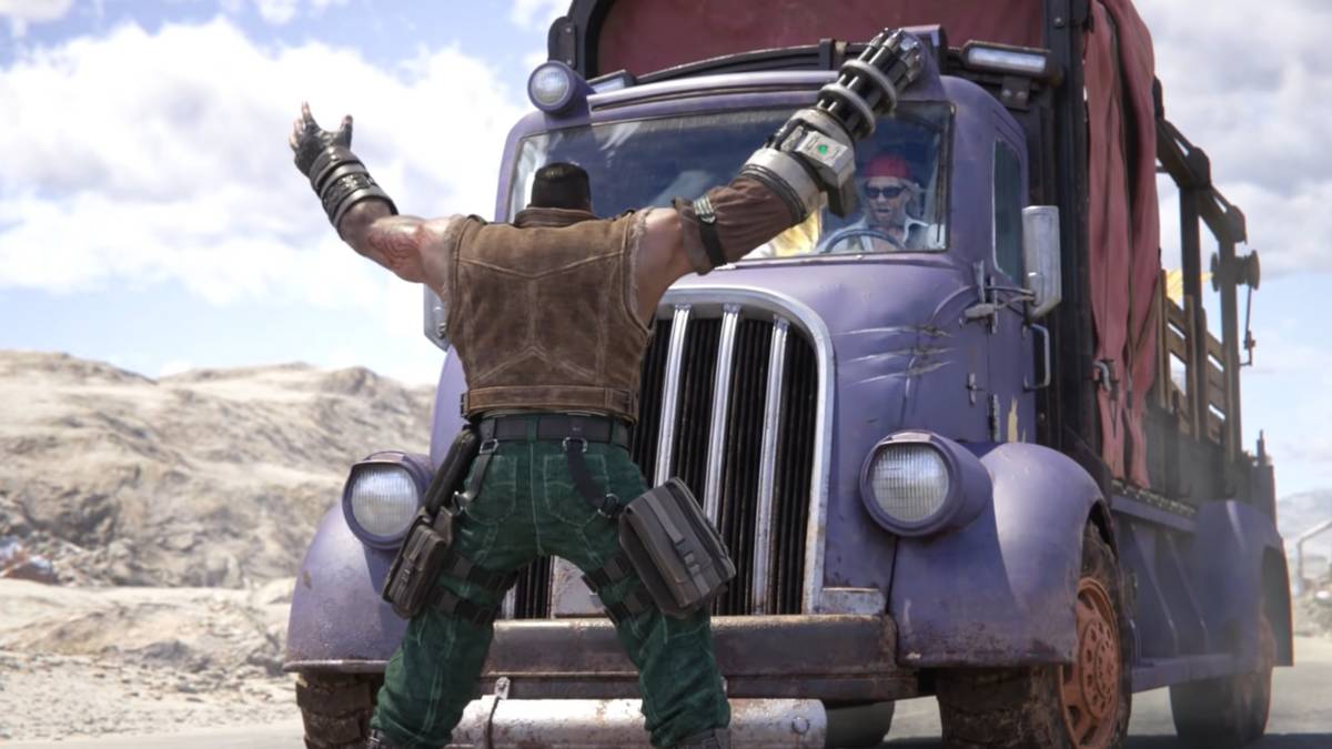 Barret Blocking Chocobo Truck FF7