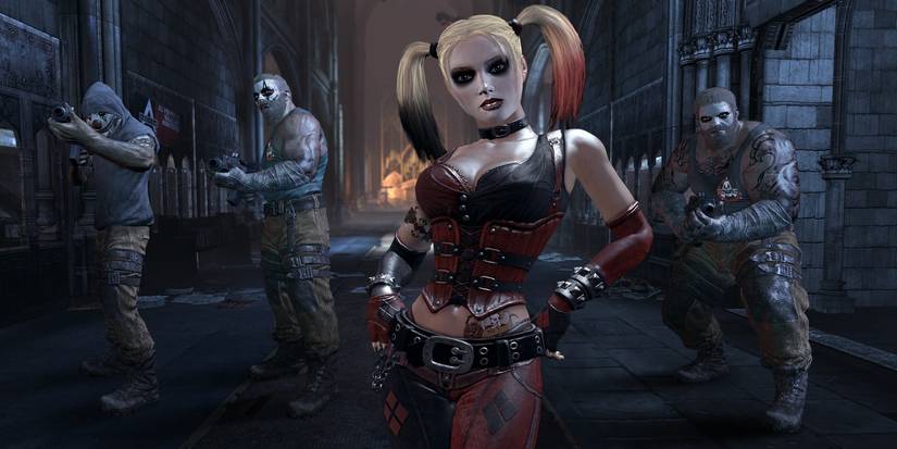 batman arkham city harley quinn with guards