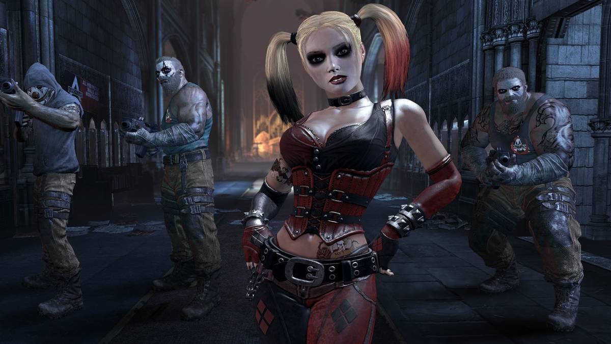 batman arkham city harley quinn with guards