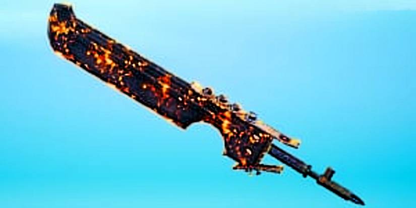 unique burning sword two-handed slash weapon.