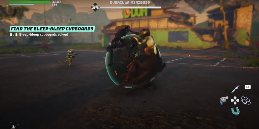 player trapping foes in a bubble thanks to a mutation.