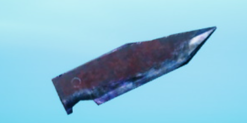 typical looking knife blade with brown rust.