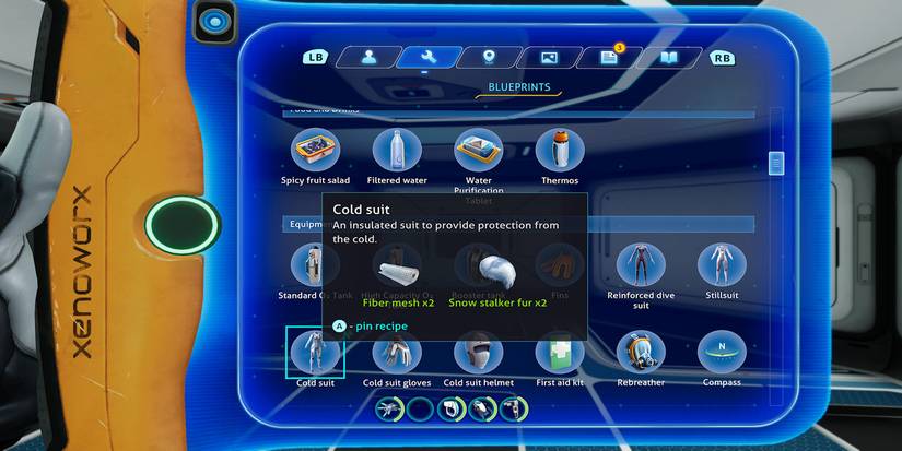 Subnautica Below Zero Cold Suit details