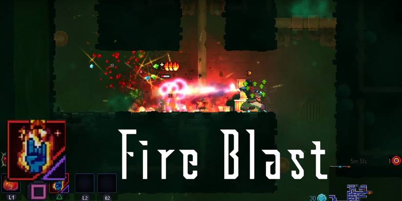 magic type ranged weapon that blasts enemies with fire in a linear attack.