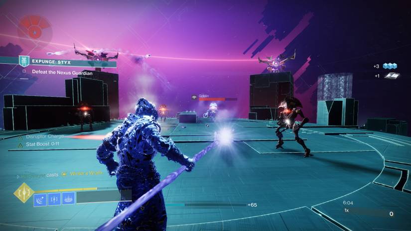 warlock guardian using stasis to fight vex