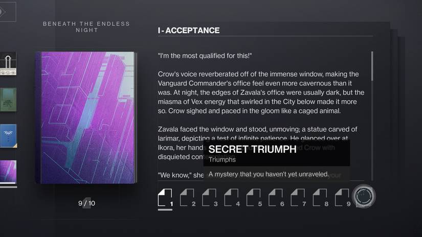 destiny 2 season of the splicer lore book beneath an endless night pages