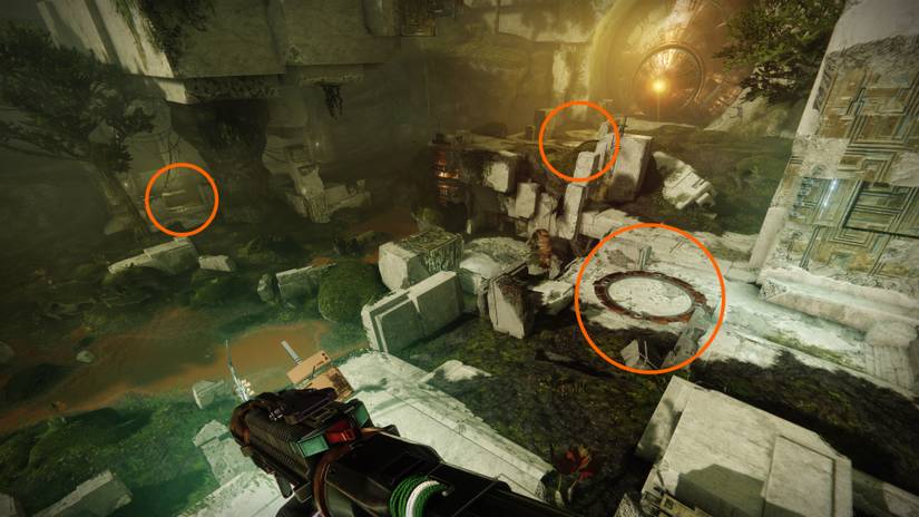 vault of glass raid waking ruins area vex sync plates