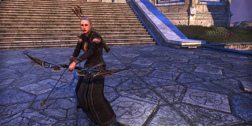 Player wielding a bow-and-arrow in The Elder Scrolls Online
