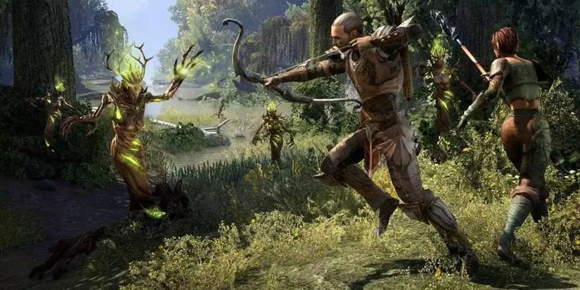 Players fighting a spriggan in The Elder Scrolls Online