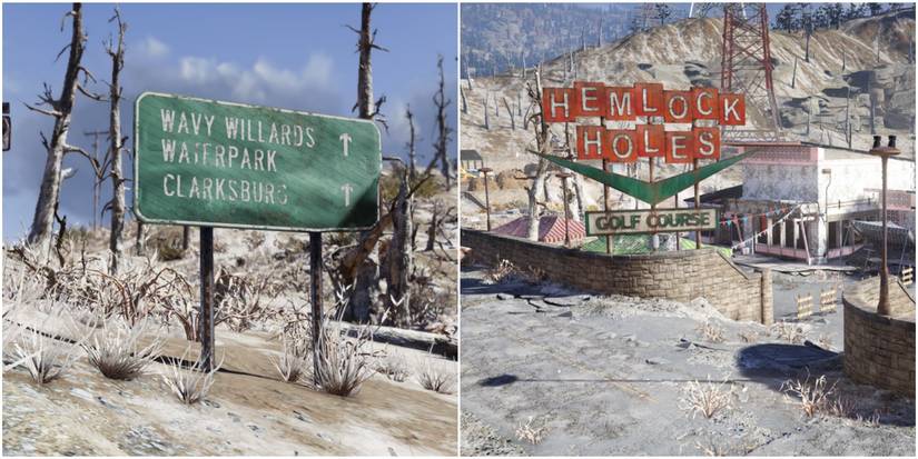 two locations with big signs.