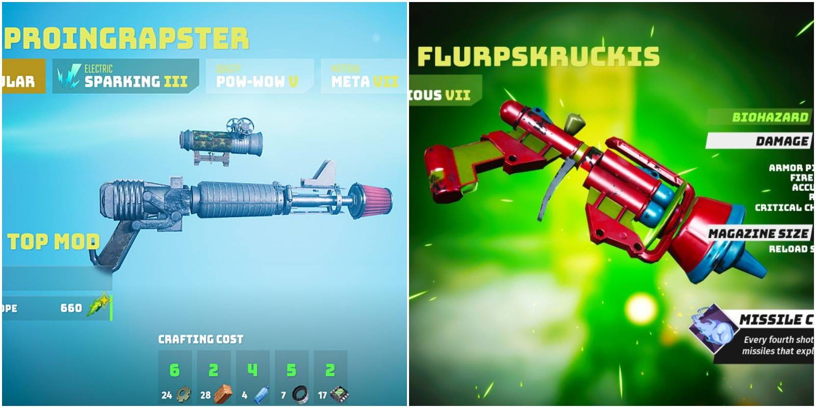 zap and contagion guns.