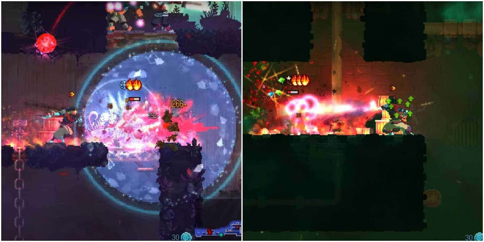 ice shards and fire blast.