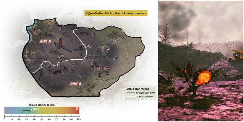 ash heap simple region map and an ash rose found in the region.