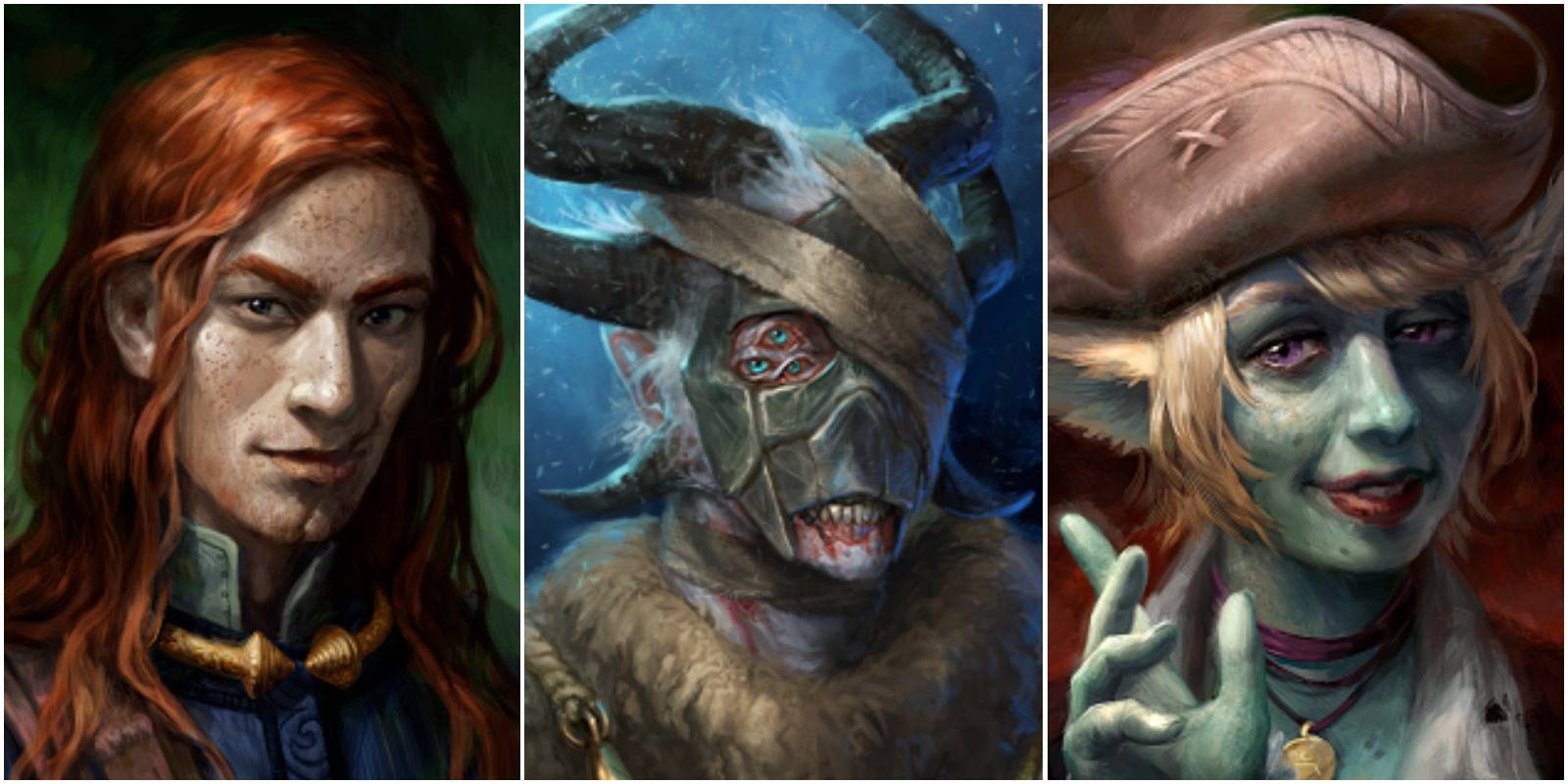 rekke, vatnir, and mirke sidekick portraits.