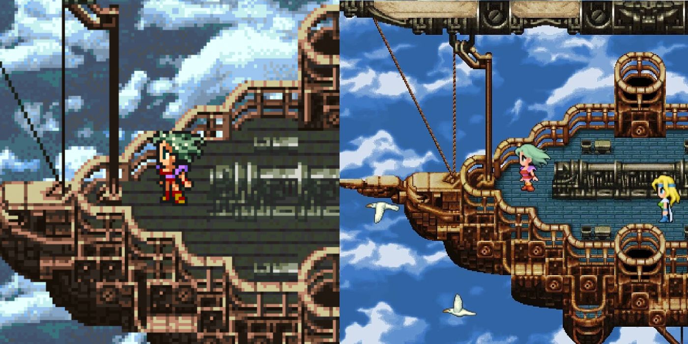 pixel remaster comparison screenshot between og ff6 and old remaster feature