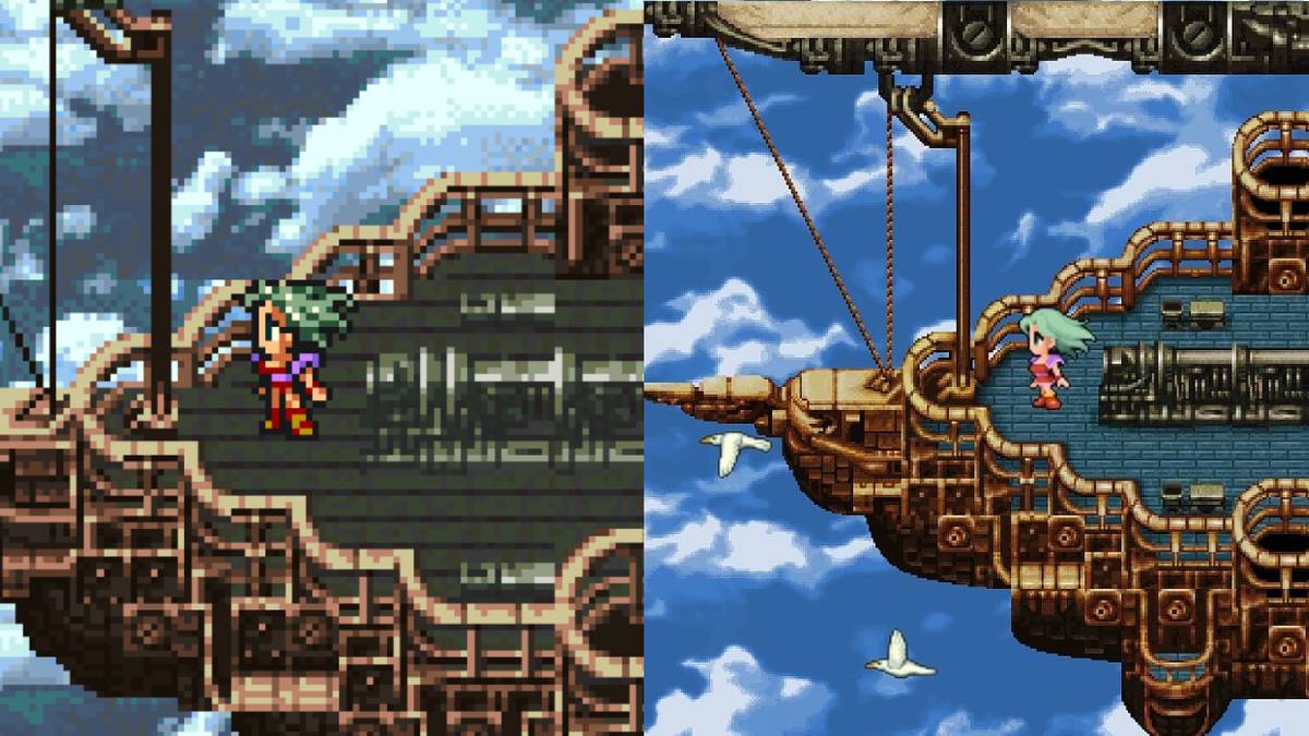 pixel remaster comparison screenshot between og ff6 and old remaster feature