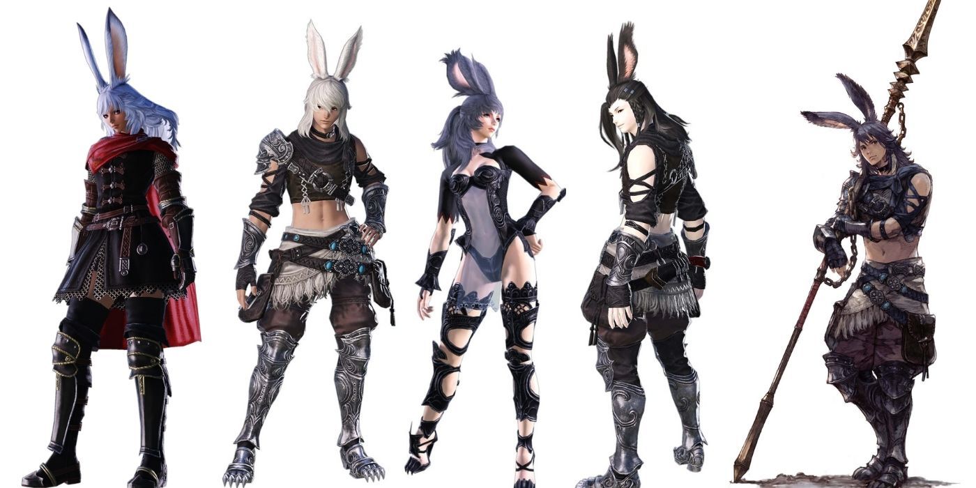 several lithe bunny-eared viera characters