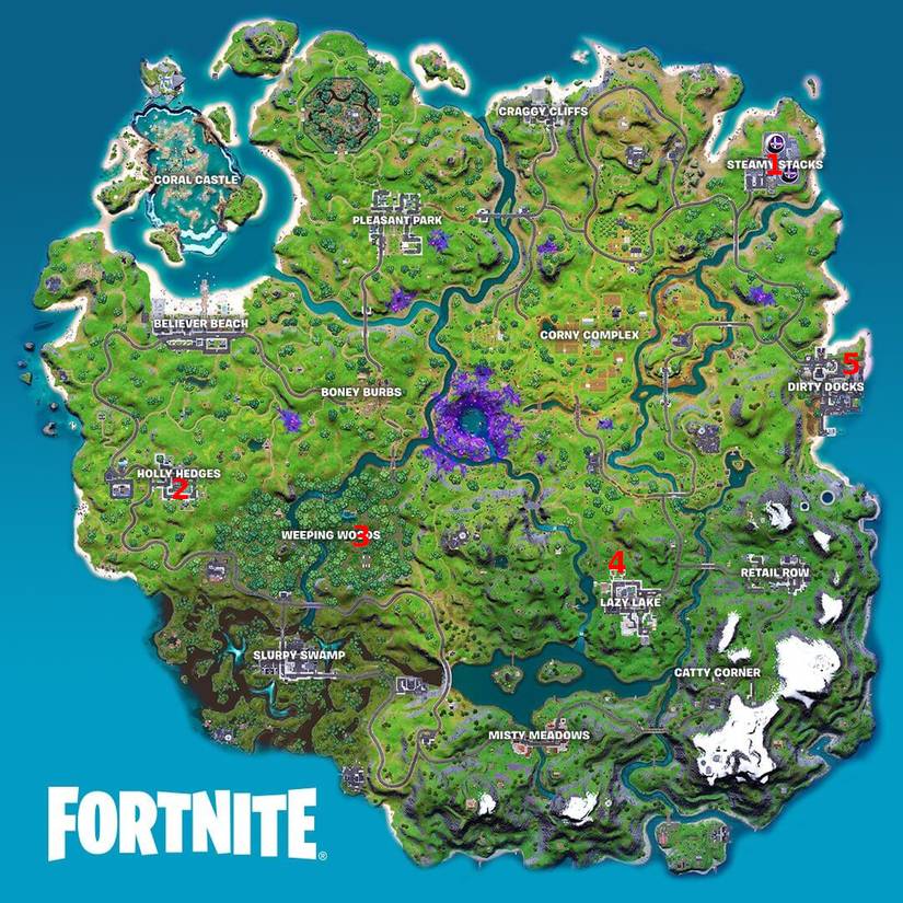fortnite week 4 alien artifact locations