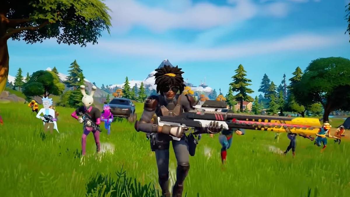 fortnite characters running with guns