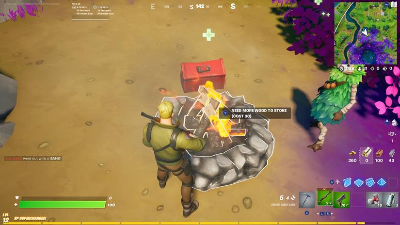 fortnite dance near campfire